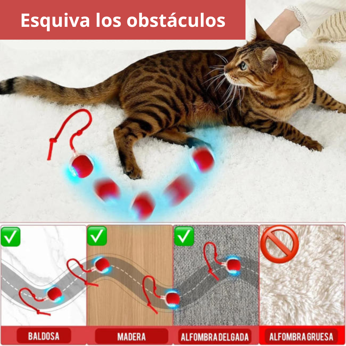 Pelota Interactiva Inteligente 360° Recargable para Mascotas