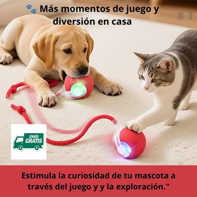 Pelota Interactiva Inteligente 360° Recargable para Mascotas