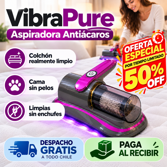 VibraPure - Aspiradora Antiácaros - 50%OFF
